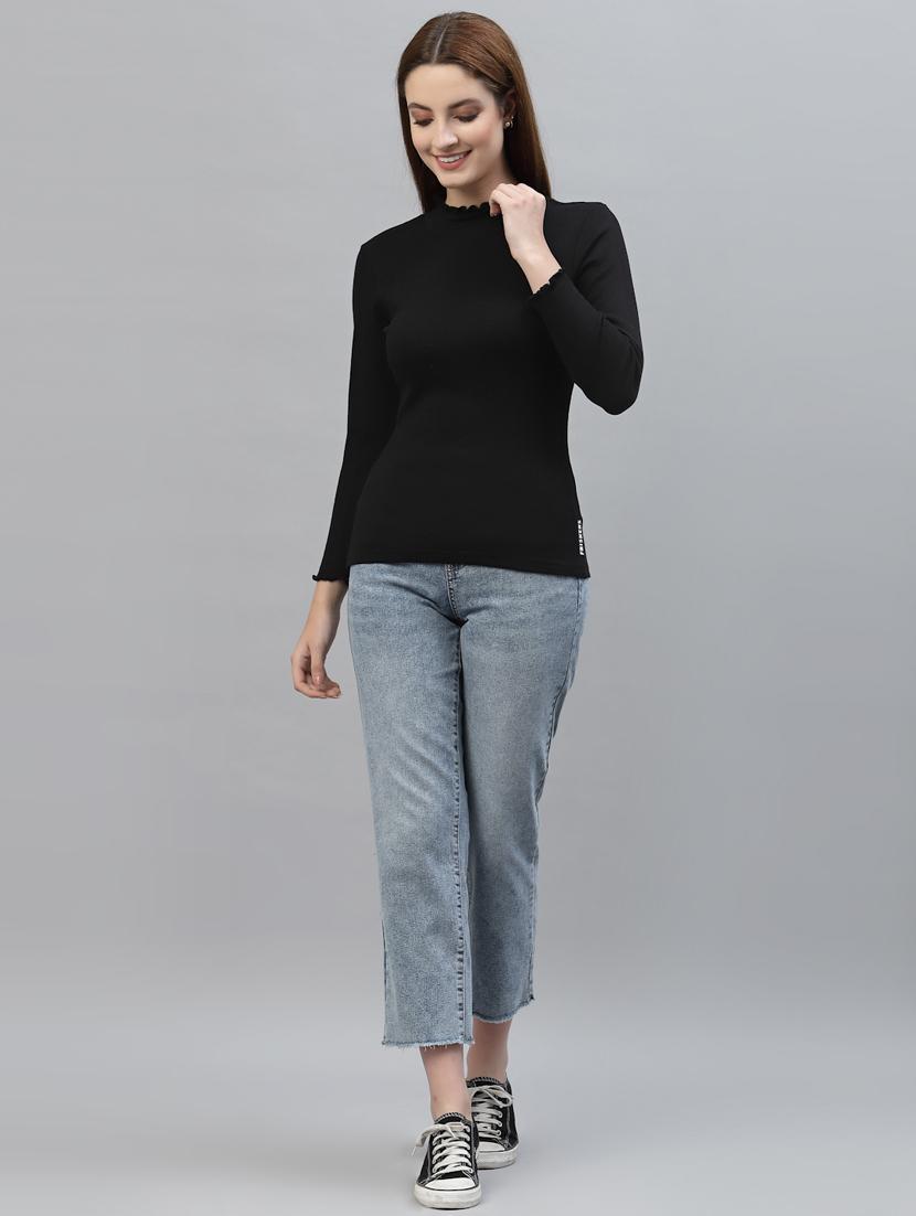 women's straight turtle neck top - 18439855 - Standard Image - 4