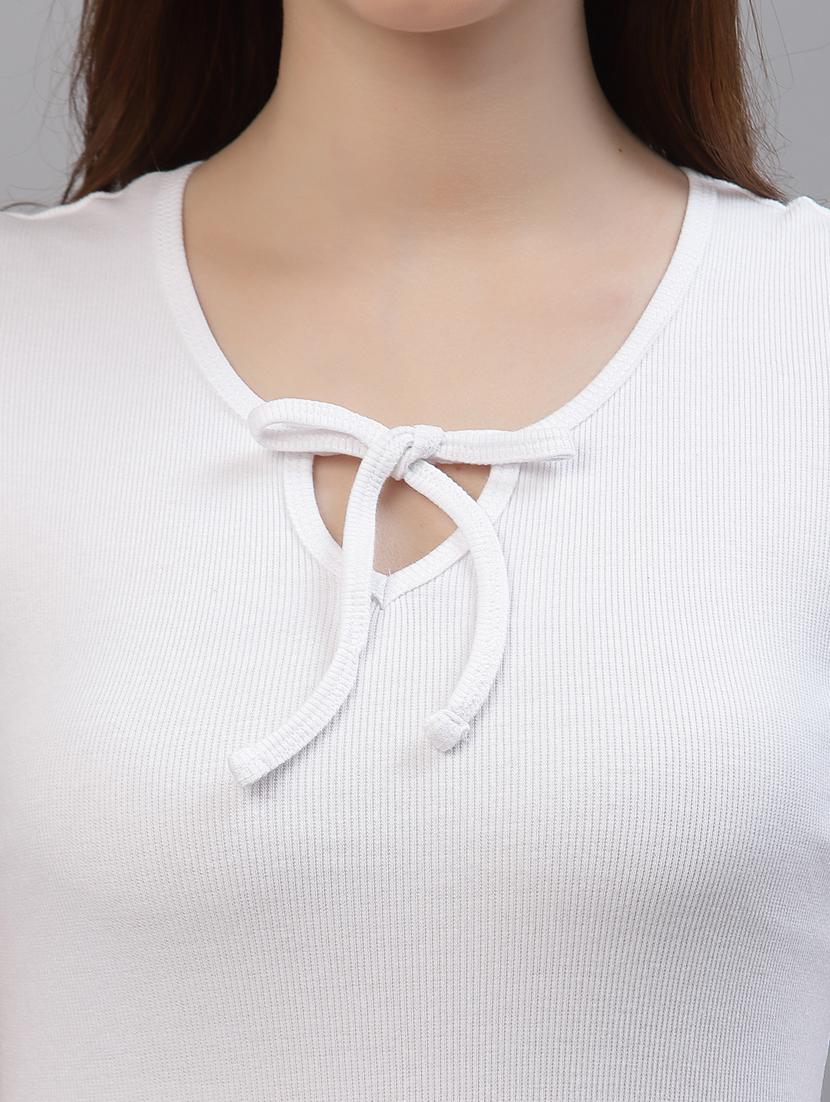 women's straight tie-up neck top - 18439862 - Standard Image - 4