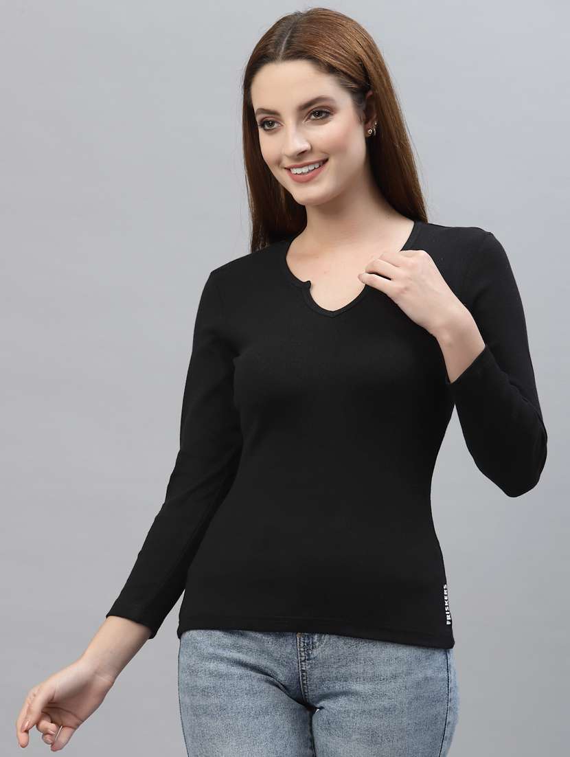 women's straight notch neck top - 18439867 -  Zoom Image - 0