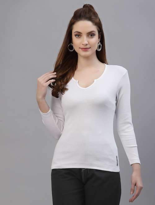 women's straight v neck top - 18439868 - Standard Image - 0