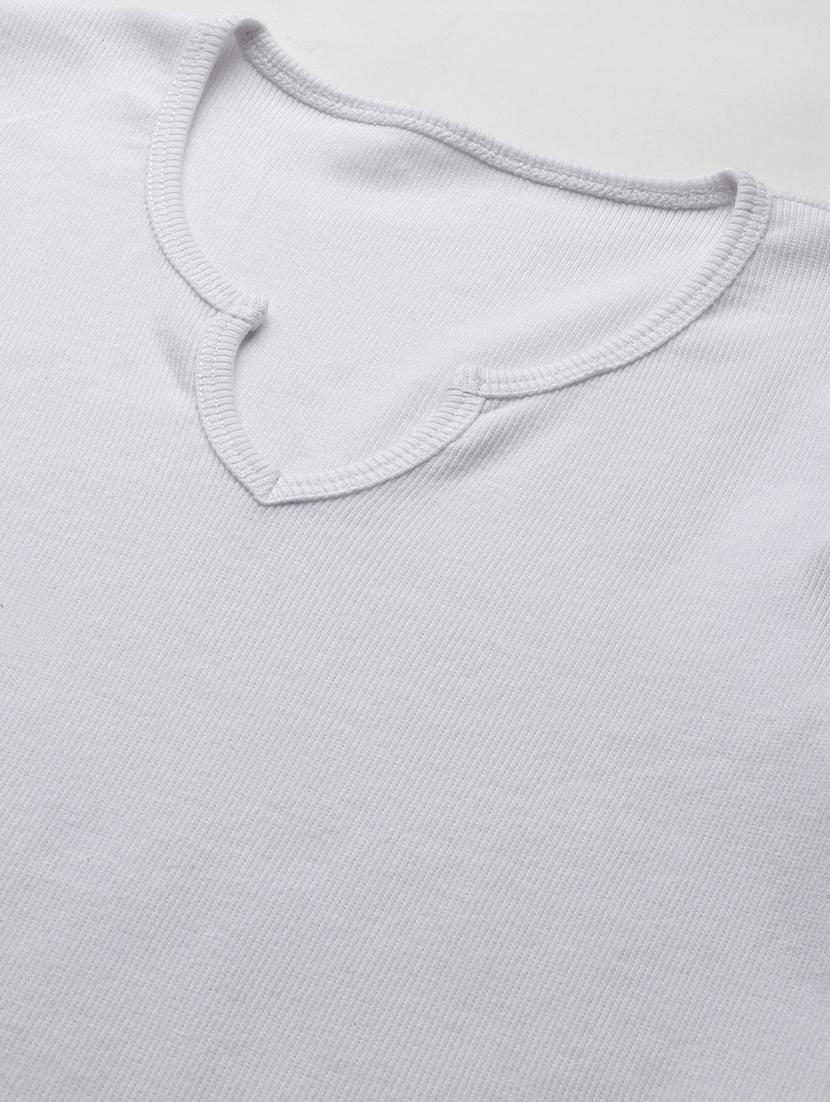 women's straight v neck top - 18439868 - Standard Image - 4