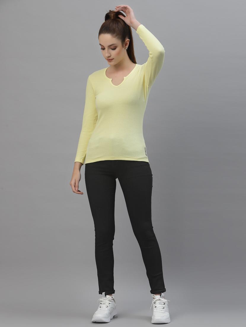 women's straight notch neck top - 18439869 - Standard Image - 4