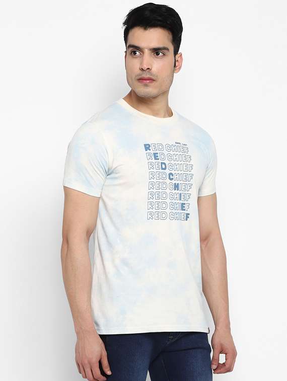 white chest-printed t-shirt - 18440047 -  Standard Image - 1