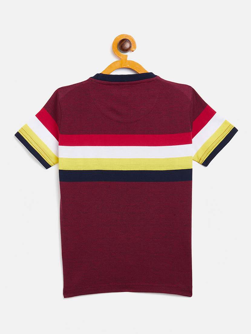boys maroon striped t-shirt - 18440074 -  Standard Image - 1