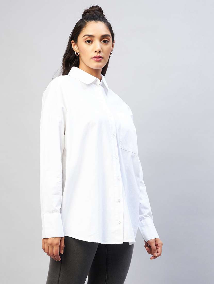 long sleeved solid regular shirt