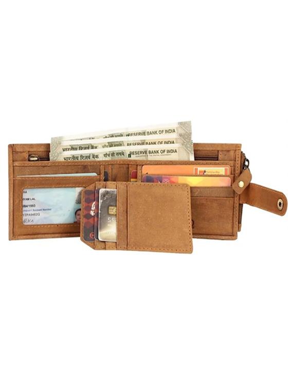 beige genuine leather wallet - 18440190 - Standard Image - 1