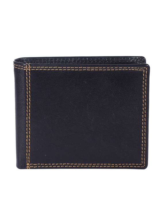 black genuine leather wallet
