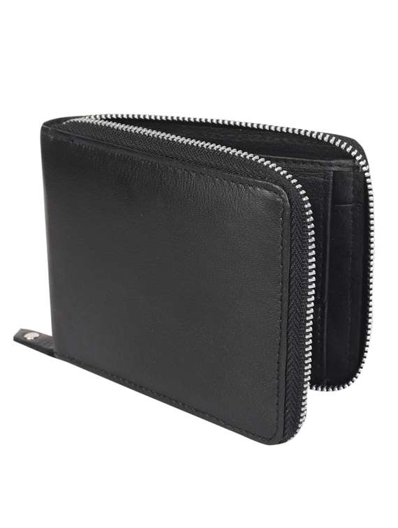 black genuine leather wallet