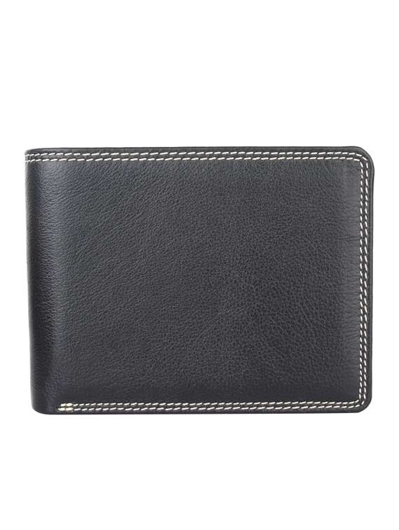 black genuine leather wallet