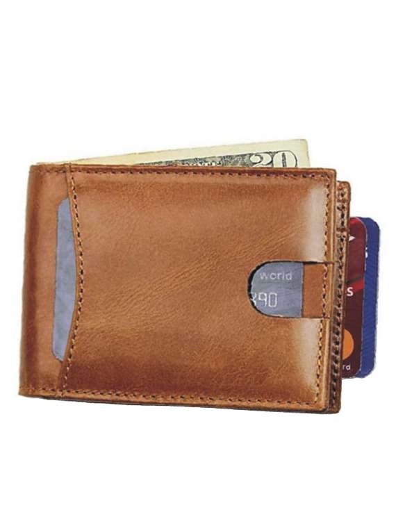 brown genuine leather wallet