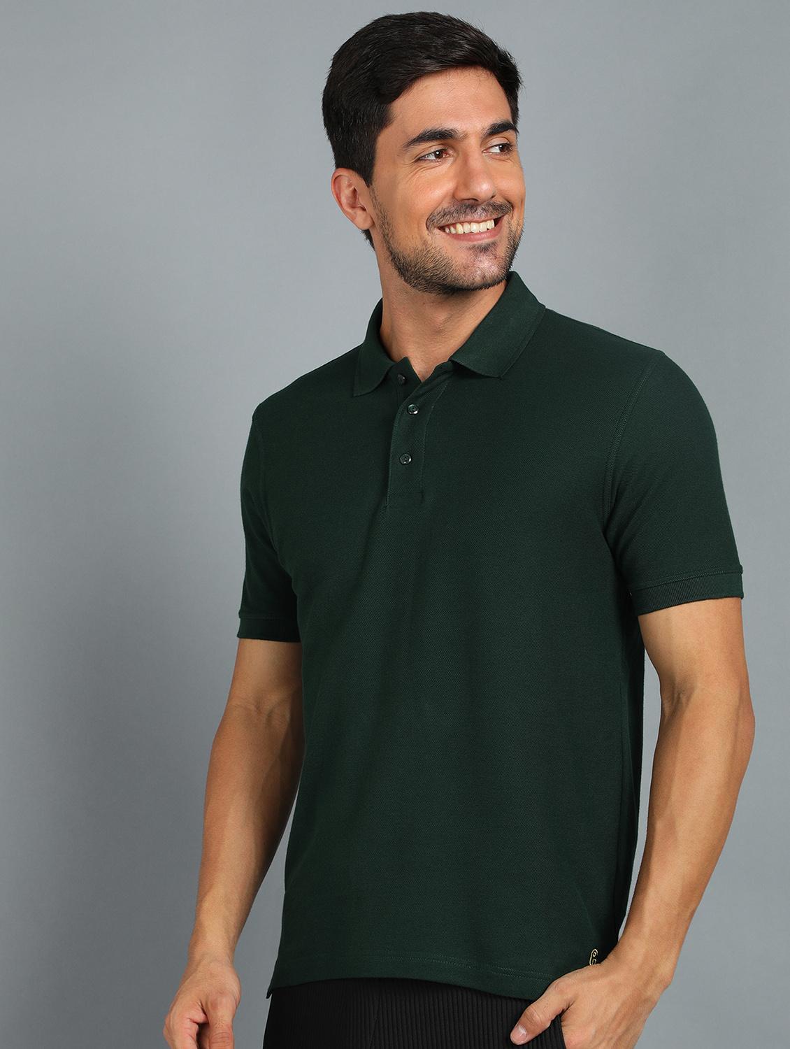 green solid polo t-shirt  - 18440318 -  Standard Image - 1