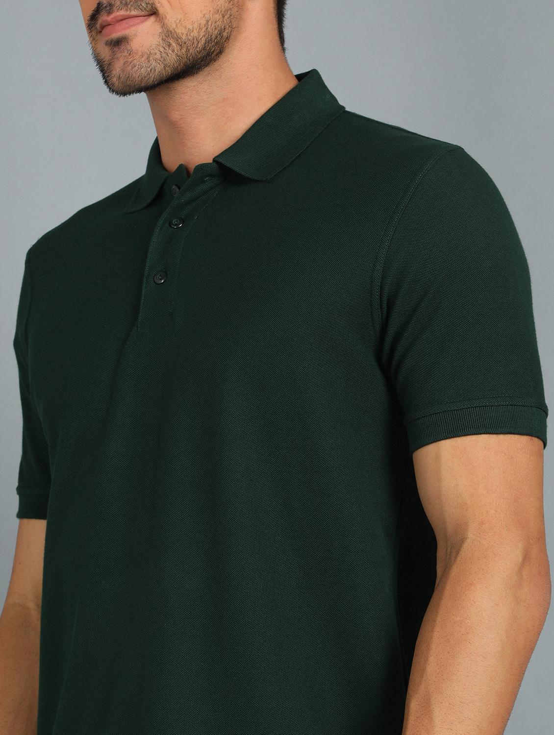 green solid polo t-shirt - 18440318 - Standard Image - 4