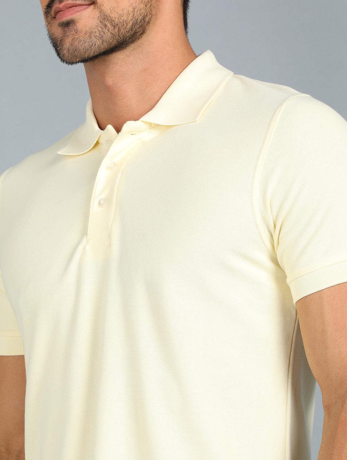 light yellow solid polo t-shirt - 18440320 - Standard Image - 4