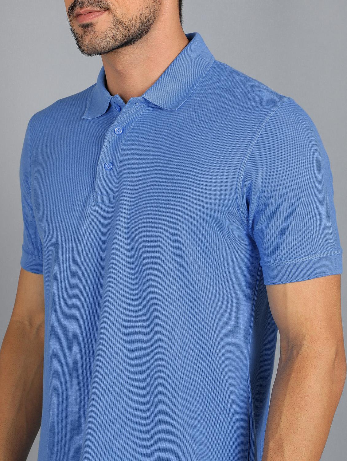light blue solid polo t-shirt t- - 18440321 - Standard Image - 4