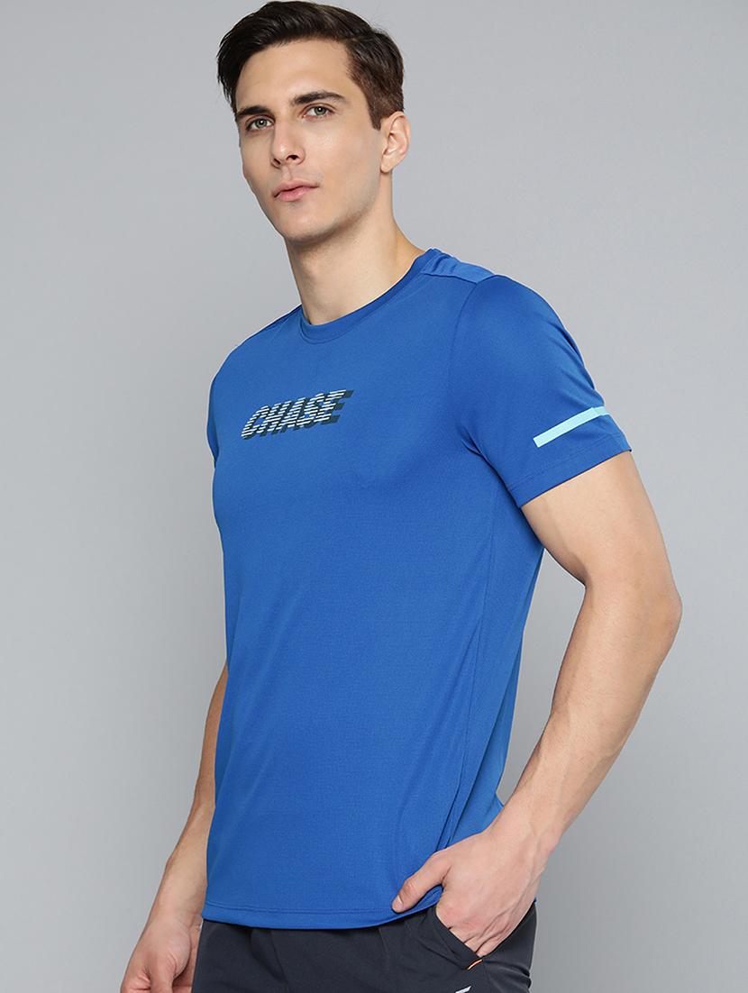 blue chest print t-shirt - 18440427 - Standard Image - 1
