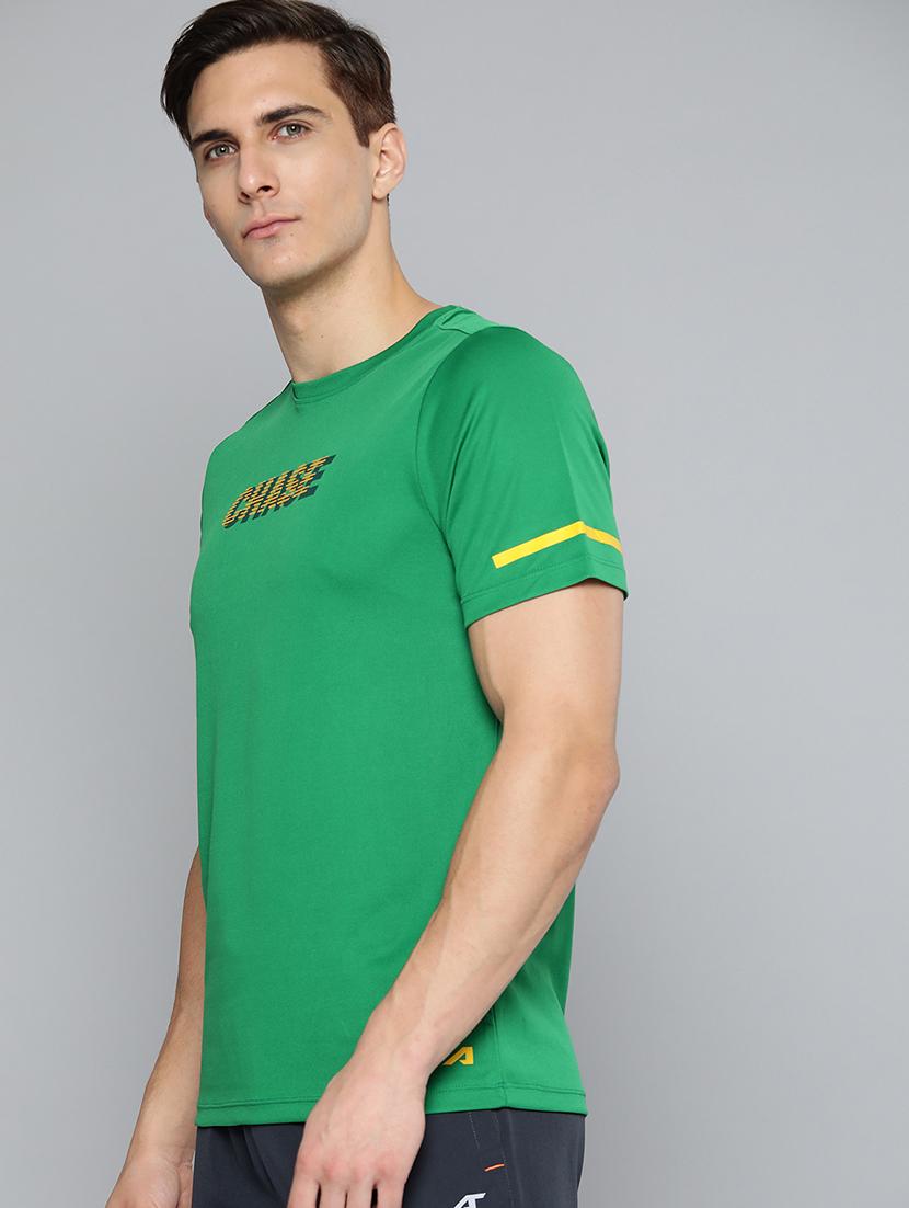 green chest-printed t-shirt - 18440428 -  Standard Image - 1