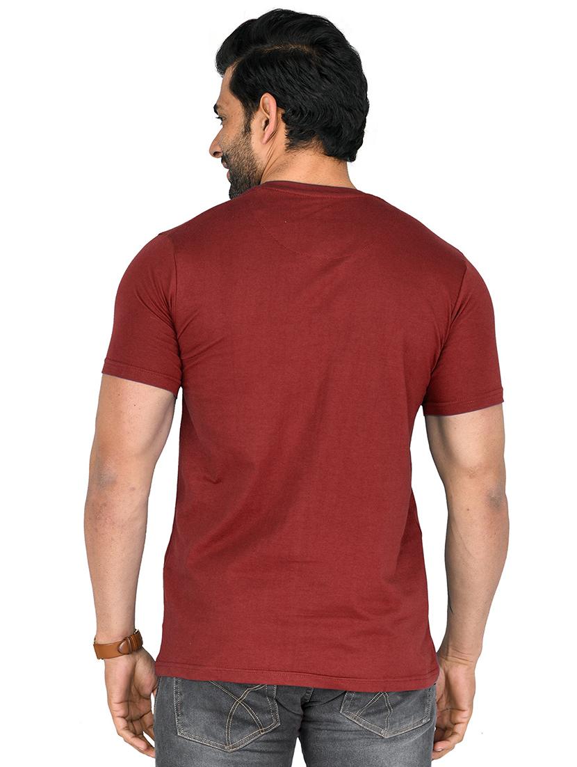 maroon solid t-shirt - 18440787 - Standard Image - 1
