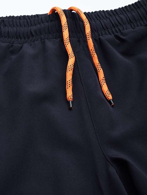 navy-blue solid full length track pant - 18440797 - Standard Image - 4
