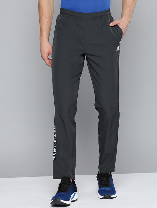grey solid full length track pant - 18440798 -  Standard Image - 0