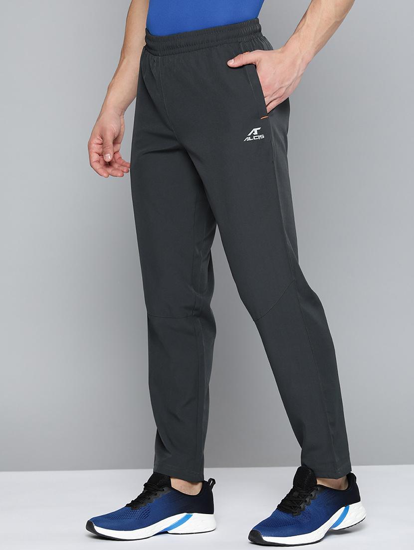 grey solid full length track pant - 18440798 -  Standard Image - 1
