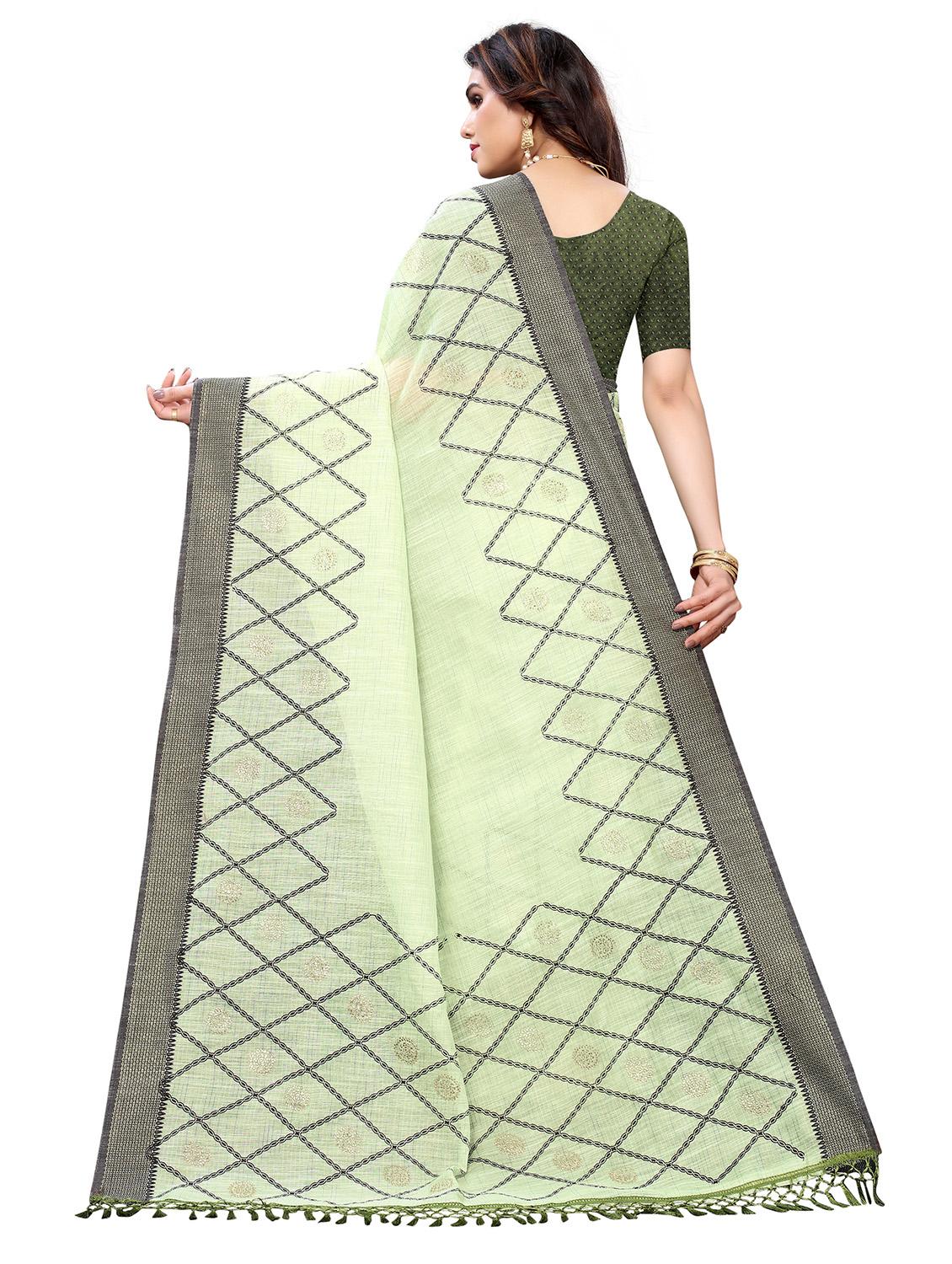 hand block mokaish work printed saree - 18441623 -  Standard Image - 1