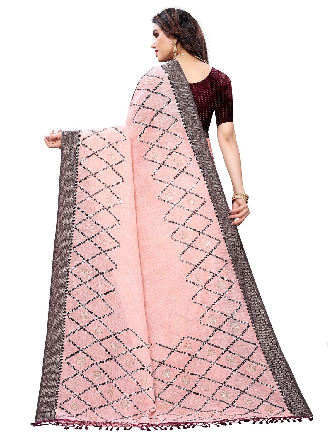 hand block mokaish work printed saree - 18441625 -  Standard Image - 1