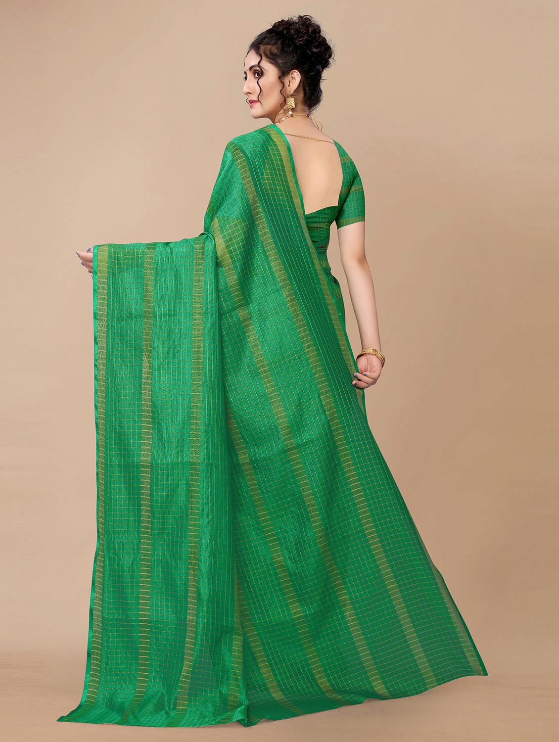 checkered uppada saree - 18441640 -  Standard Image - 1