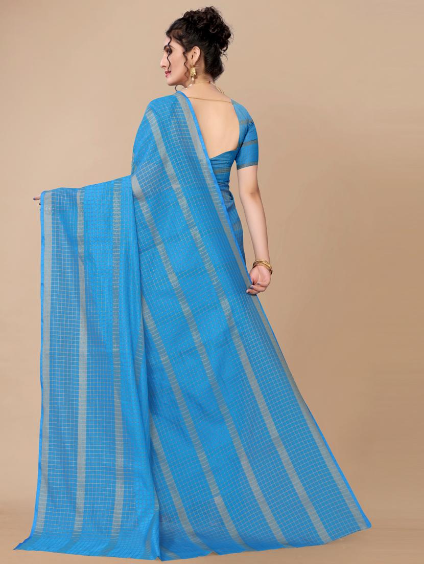 checkered uppada saree - 18441644 - Standard Image - 1
