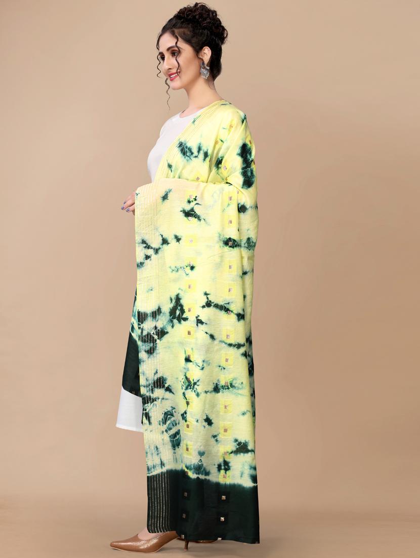 zari work tie & dye dupatta - 18441655 - Standard Image - 1