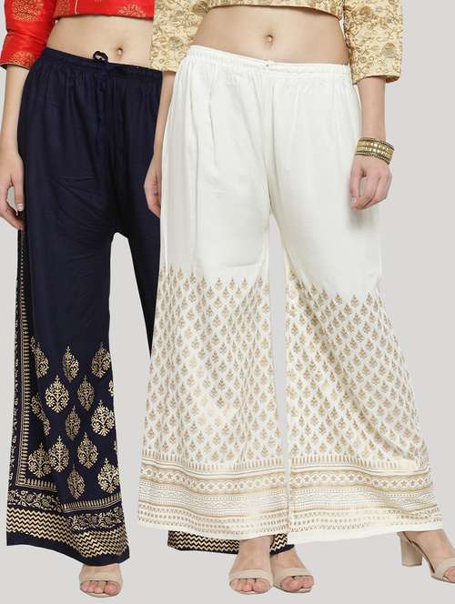 set of 2 printed straight palazzo - 18442008 -  Standard Image - 0