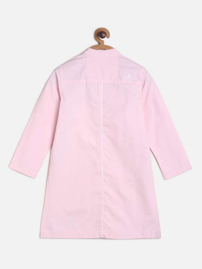 boys pink solid kurta - 18443331 -  Standard Image - 1