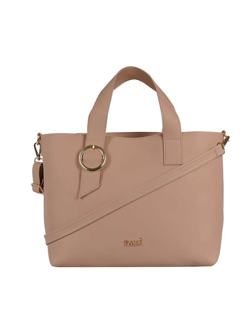 pink solid regular handbag