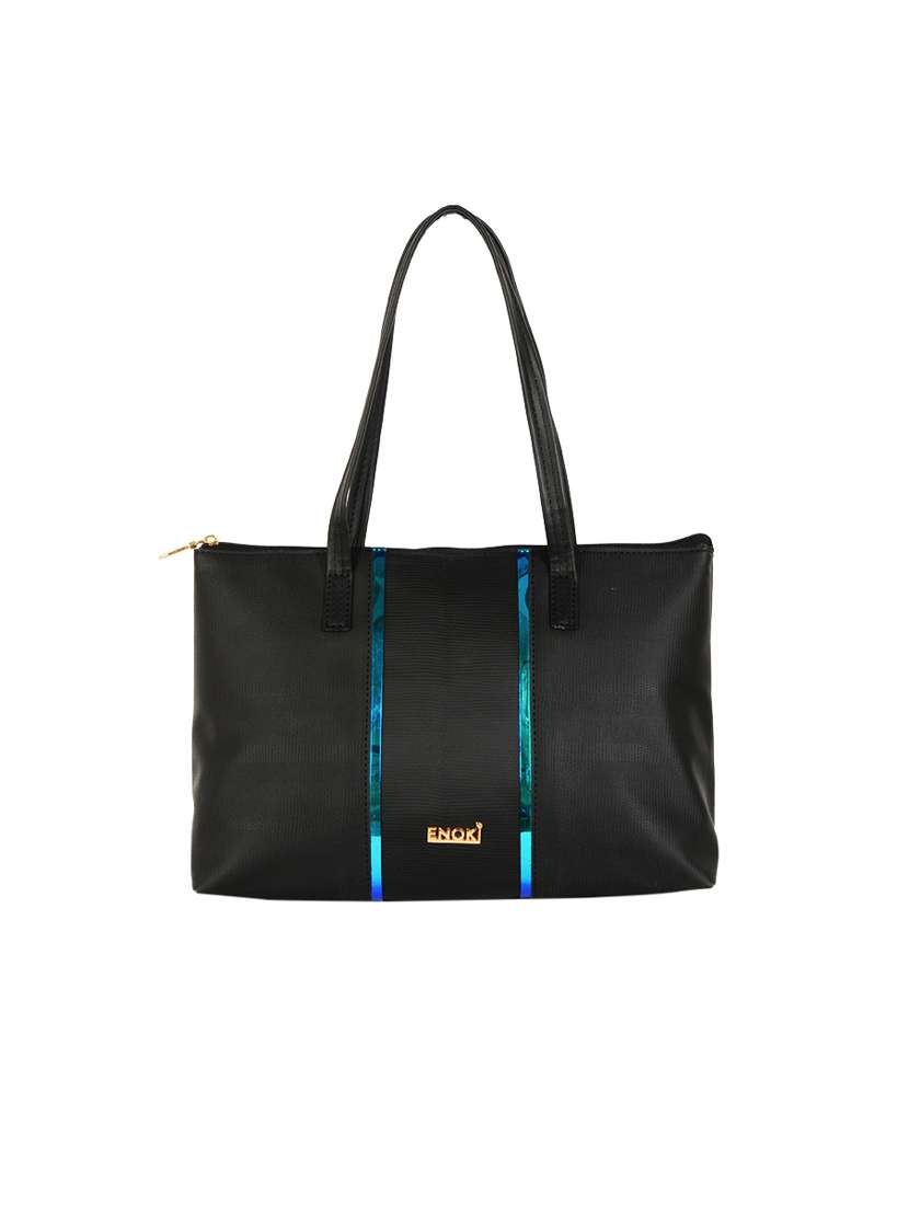 black solid  regular handbag