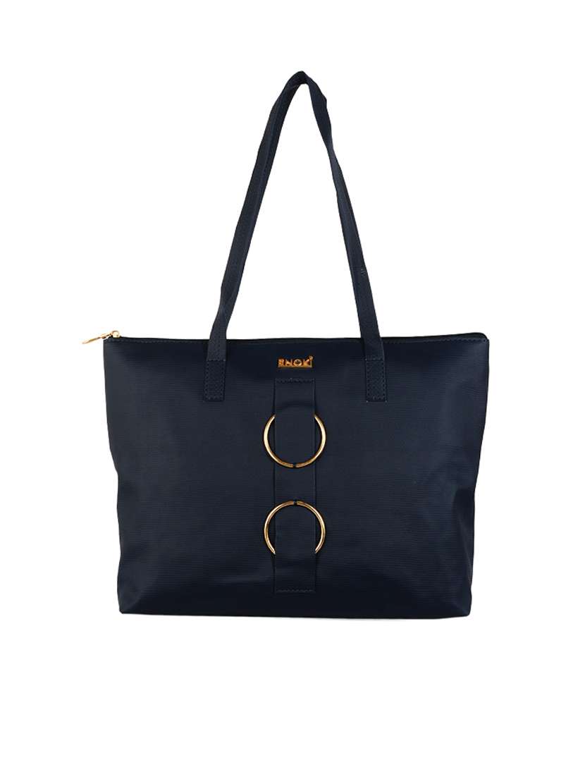 navy blue solid regular handbag