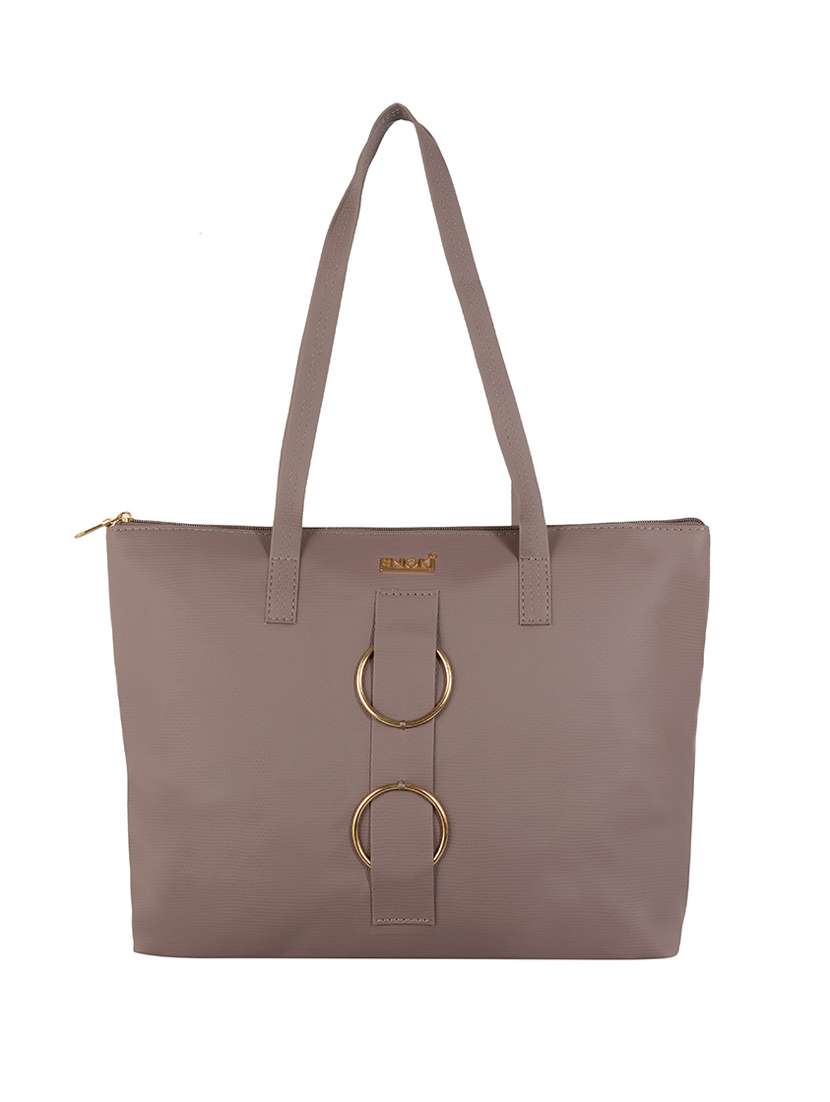 mauve solid regular handbag