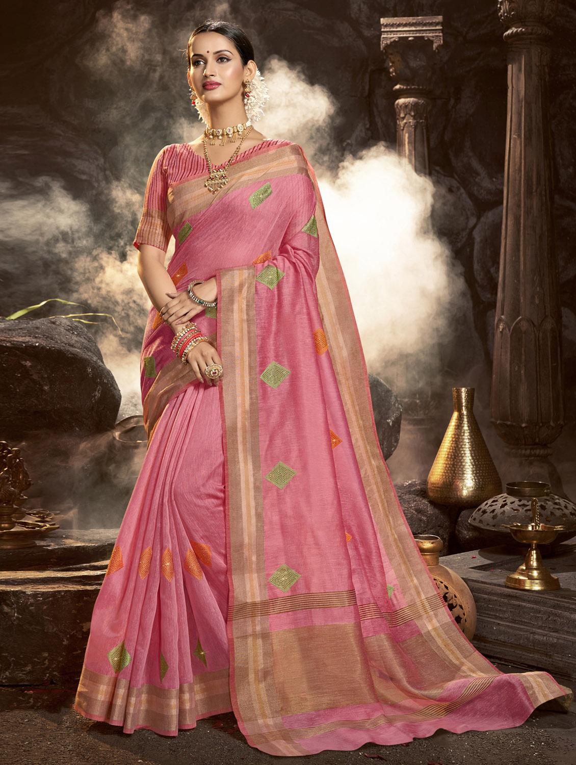 zari work woven saree with blouse