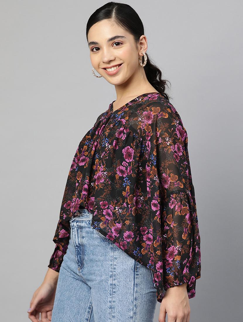 women's asymmetric v neck top - 18443492 - Standard Image - 1