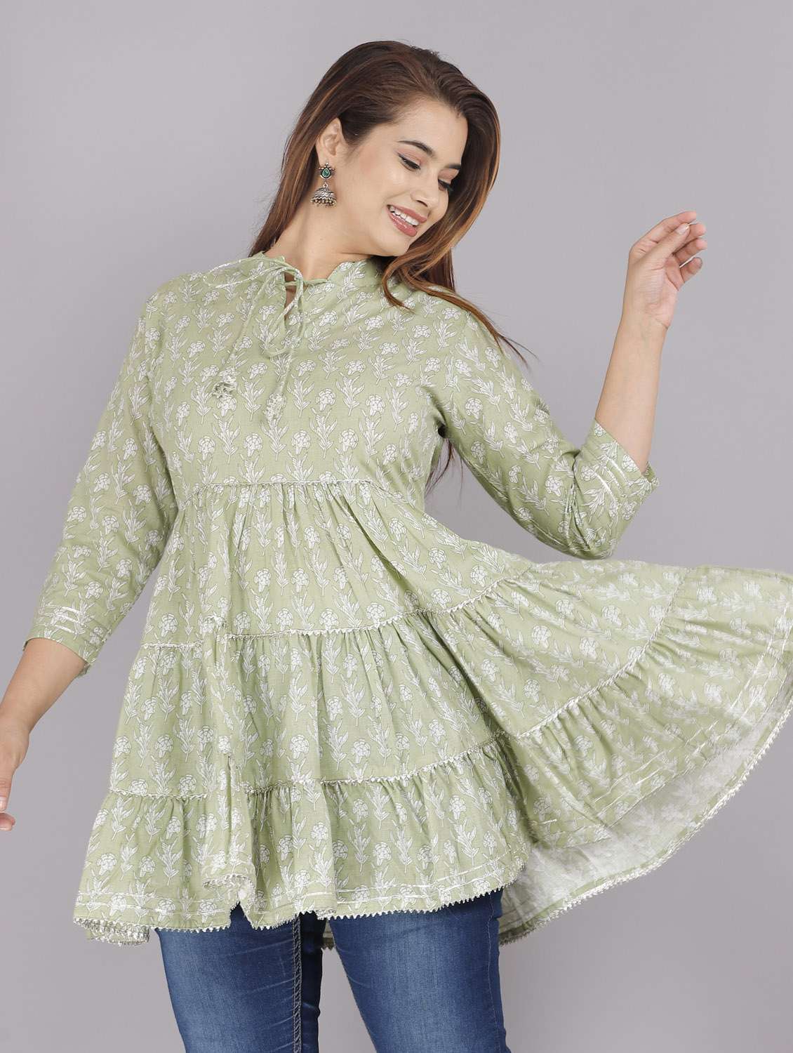 floral print tiered tunic