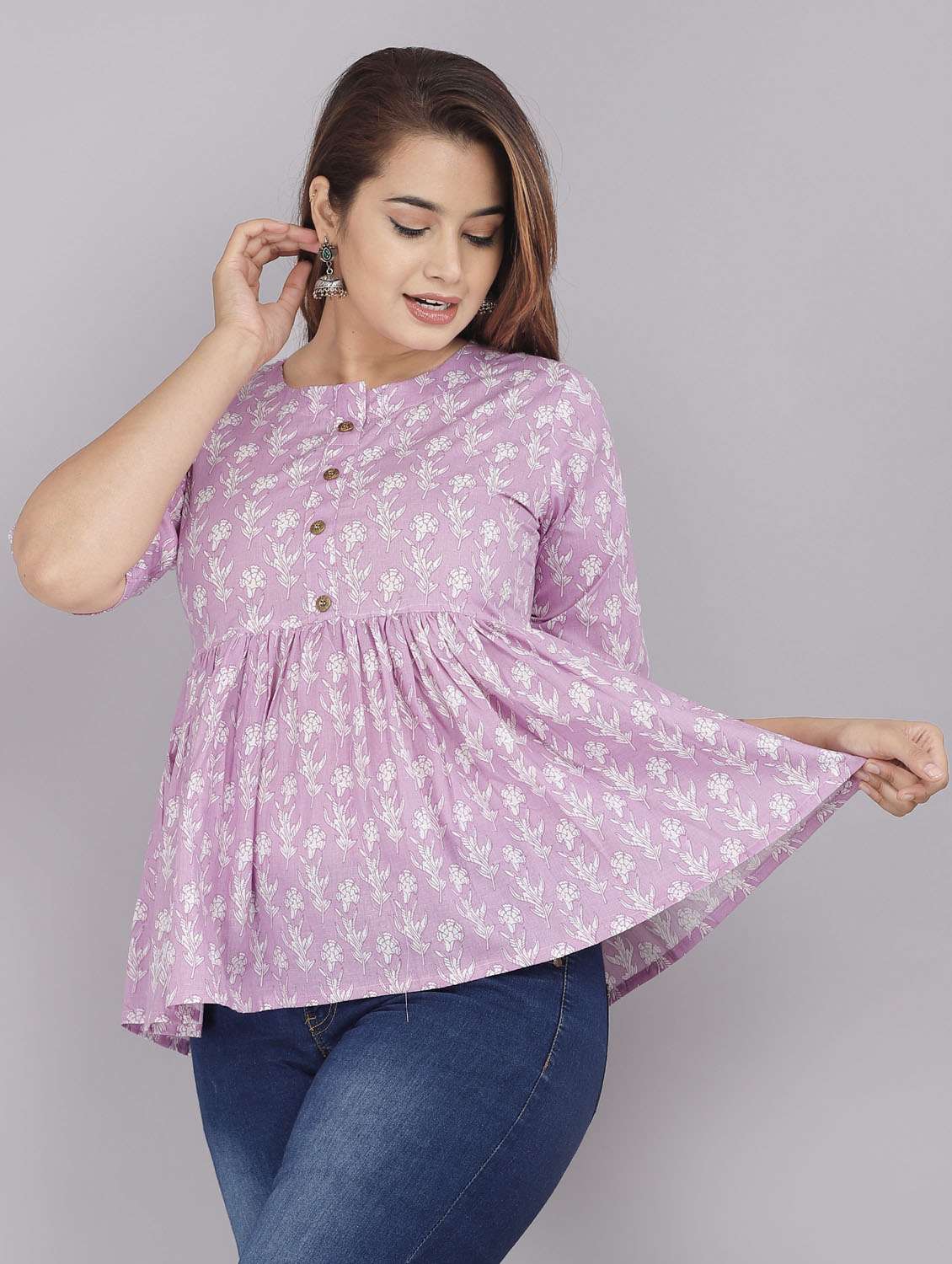 floral flared kurti