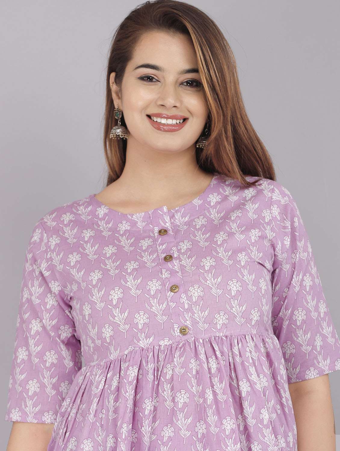 floral flared kurti - 18443792 - Standard Image - 4