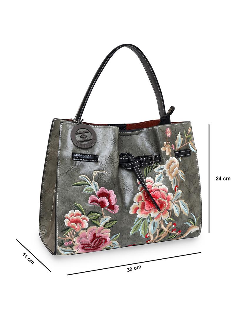olive embroidered regular handbag - 18444376 - Standard Image - 4