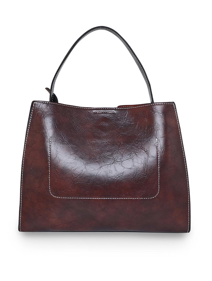 brown embroidered regular handbag - 18444382 -  Standard Image - 1