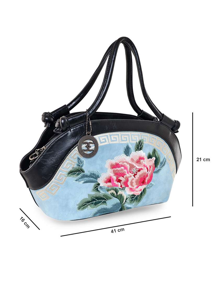 light blue embroidered regular sling bag - 18444385 - Standard Image - 4