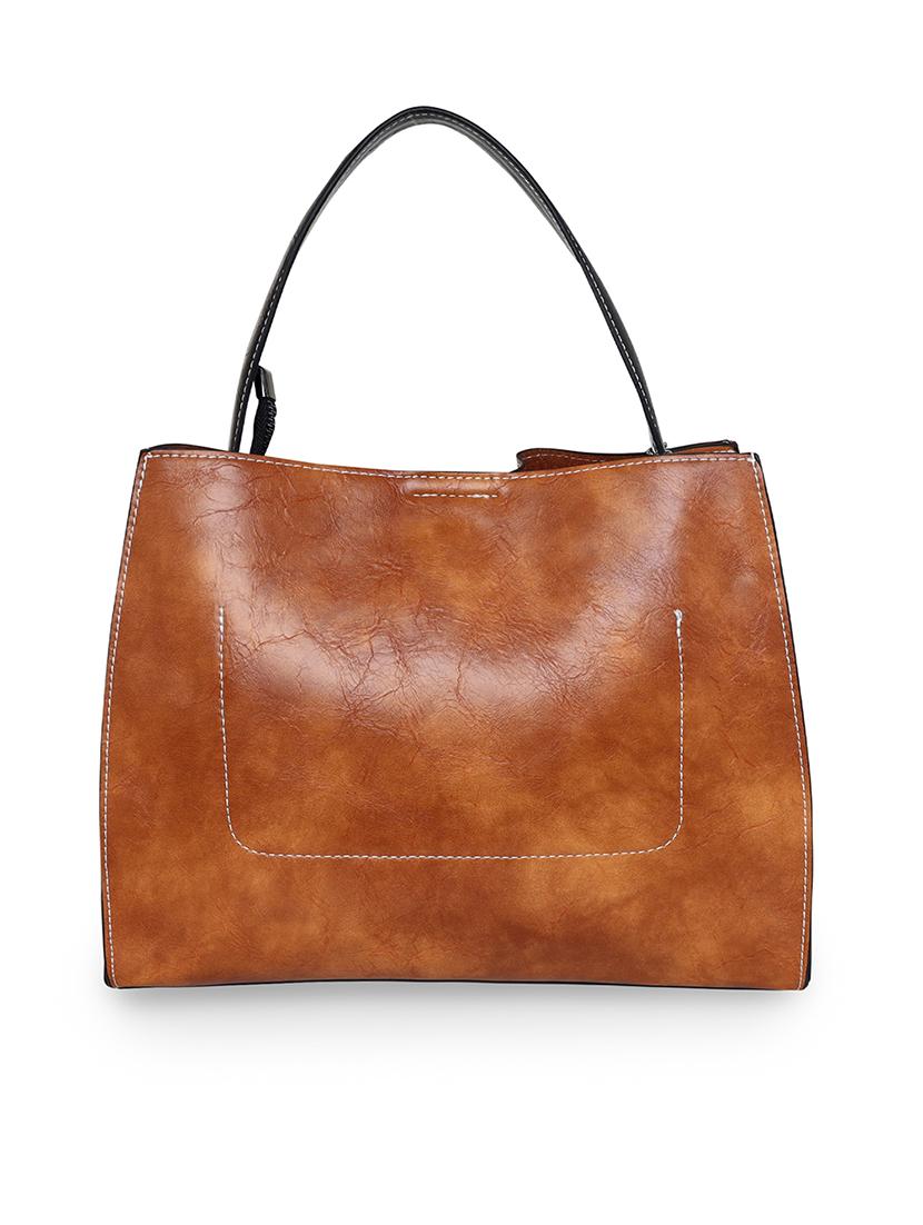 tan embroidered regular handbag - 18444399 - Standard Image - 1