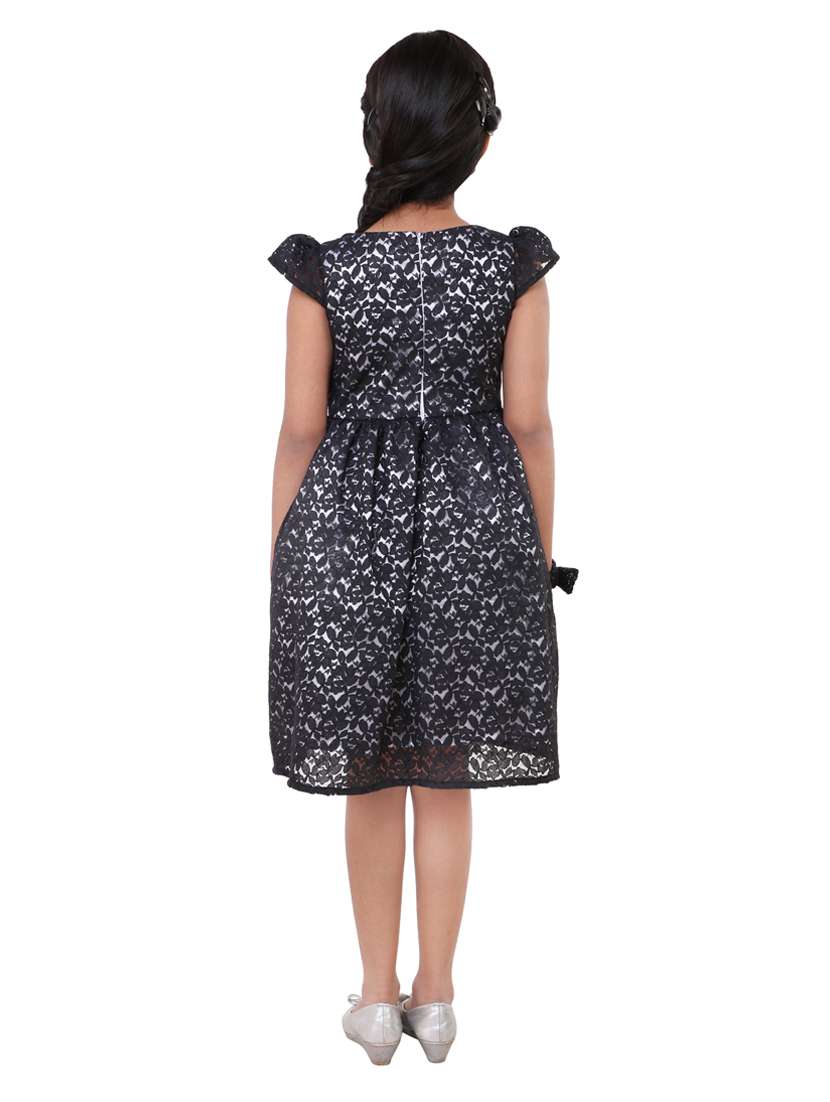 girls round neck cap sleeve frock - 18445074 - Standard Image - 1