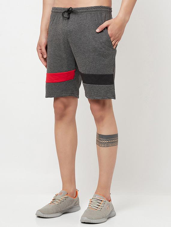 grey stripes mid rise short - 18445275 -  Standard Image - 1