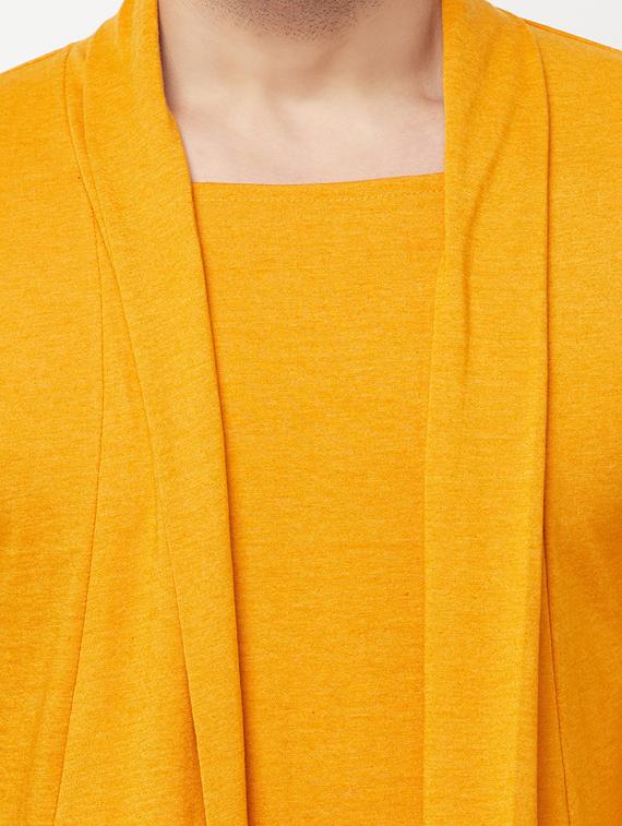 yellow solid cardigan - 18445306 - Standard Image - 4