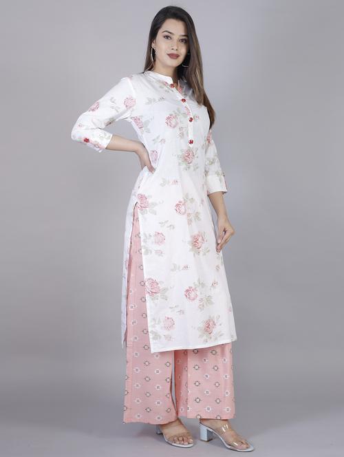 floral printed kurta palazzo set - 18445383 -  Standard Image - 0