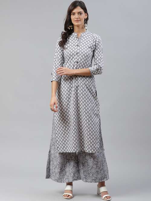 bandhani printed kurta palazzo set - 18445393 - Standard Image - 0