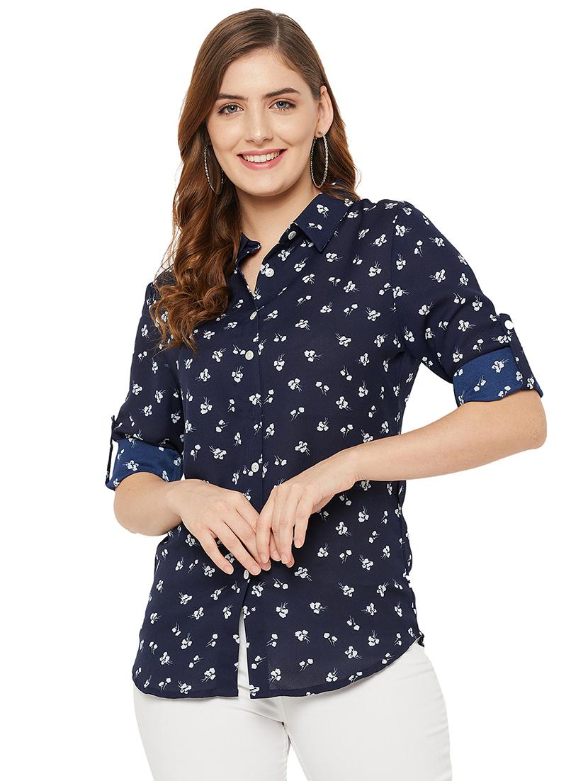 roll up sleeved printed regular shirt - 18445439 - Zoom Image - 0